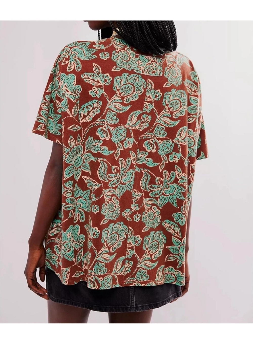 🪷NWT Free People We The Free Printed Nina Tee size S🌙